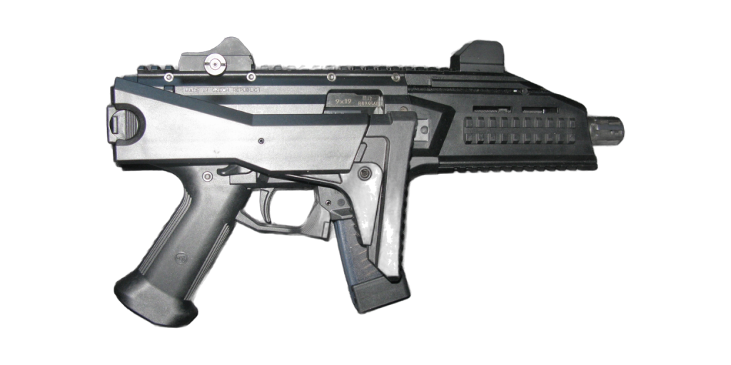CZ Scorpion EVO 3 S1 with its stock folded.