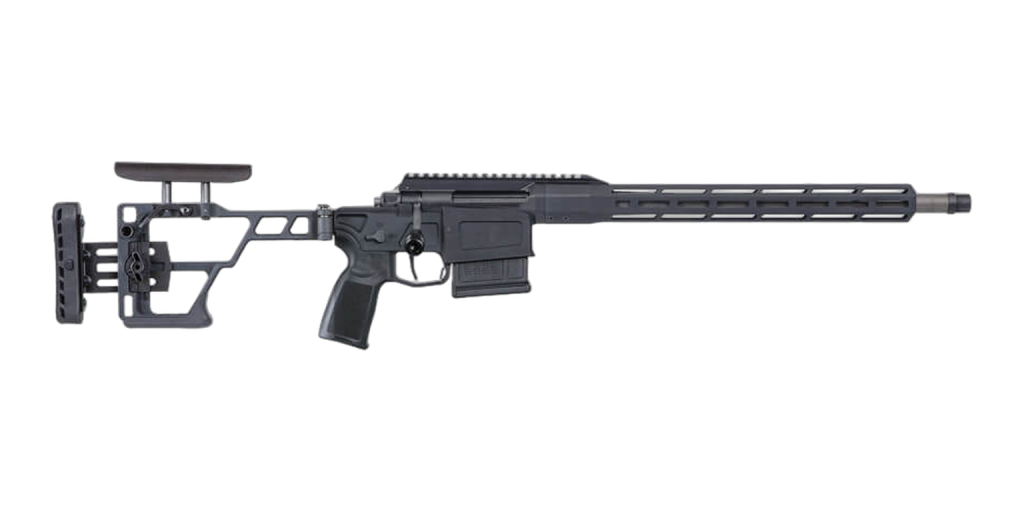 Right side of a SIG Sauer CROSS bolt-action rifle with folding adjustable stock and M-LOK handguard